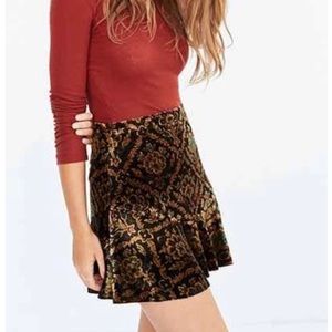 Écote velvet brocade mini skirt